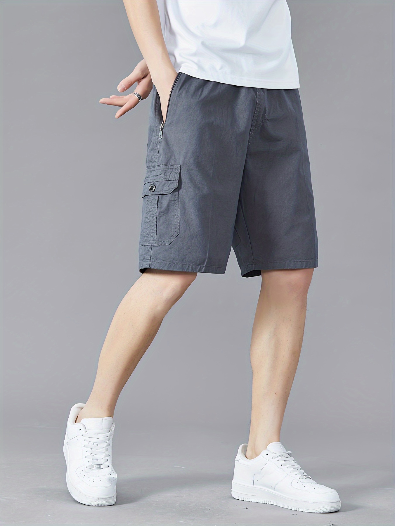 mens regular fit waist cotton cargo shorts with for summer outdoor and work details 25