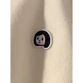 Men's Loose Color Block Cute Boy Graphic Print Fake Two-piece Knitted Pullover, Casual Long Sleeve Crew Neck Sweater For Fall