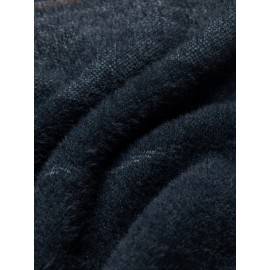 1pc Men'S Casual Striped Crew Neck Sweater, Polyester Knit Long Sleeve Pullover, Mature Style Solid Color Warm Top for Sports and Leisure