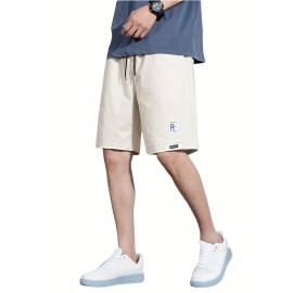 Men's Solid Color Sports Shorts With Drawstring & Pockets, Lightweight Comfy Shorts For Summer Sport And Casual Wear