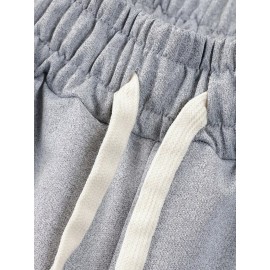 Men's Casual Cross Print Shorts with Pockets - Breathable Polyester, Machine Washable