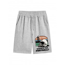 Men's Casual Drawstring Shorts - Comfy Polyester, Printed Design for Summer Sports & Beach Wear